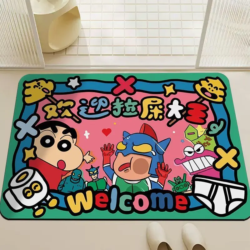 تلوين شين تشانورادا نيني ساتو ماساو الكرتون الطرفية المنزل الكلمة حصيرة الحمام المرحاض الباب عدم الانزلاق ماصة الكلمة حصيرة #3