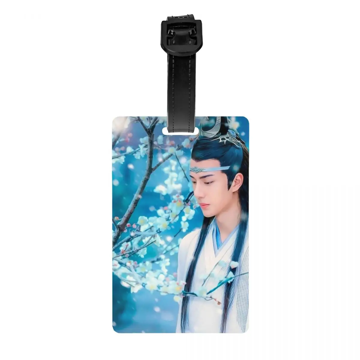 Custom Lan Wangji Blue Sakura Art Luggage Tag With Name Card The Untamed Privacy Cover ID Label for Travel Bag Suitcase