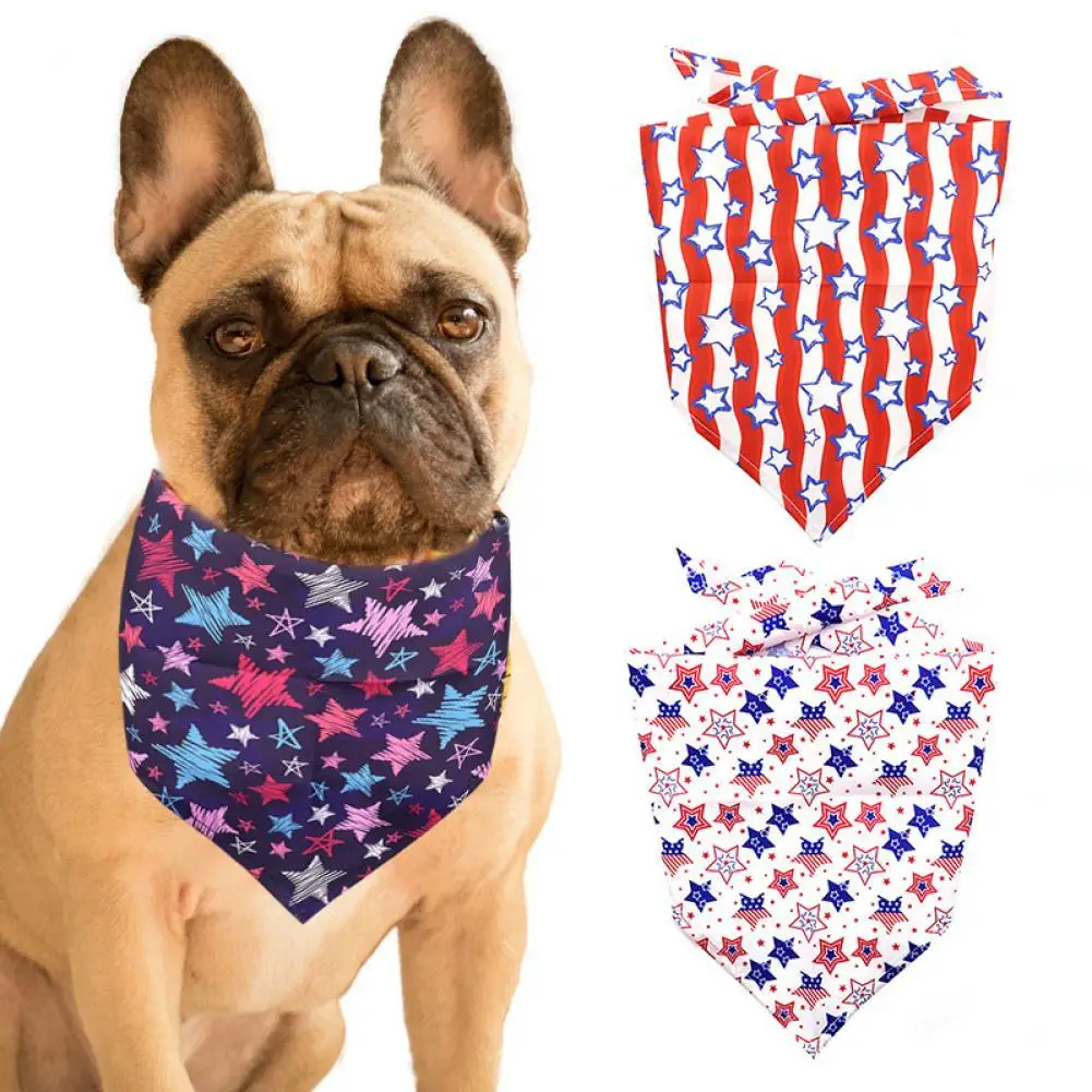 

Breathable Tear Resistant Nicely Star Striped Puppy Decorative Saliva Bib Pet Accessories