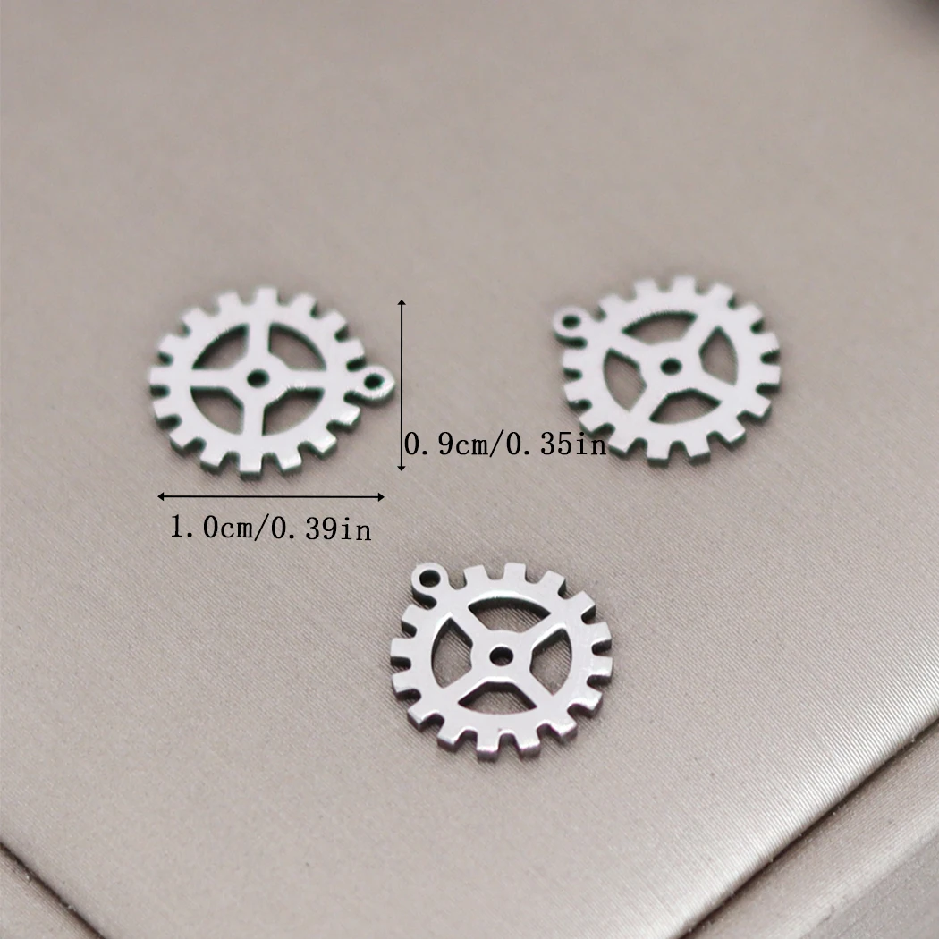 3pcs Small Size Gear Steampunk Charms Metal Stainless Steel Fit Bracelets Necklace DIY Metal Jewelry Making