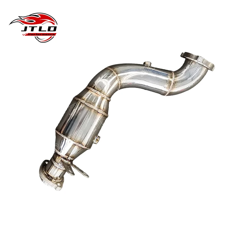 JTLD Polished Exhaust Catless Downpipe for Mercedes BENZ SLC300 W204 C200 M271 Four Cylinder M274 Exhaust Down Pipes Test