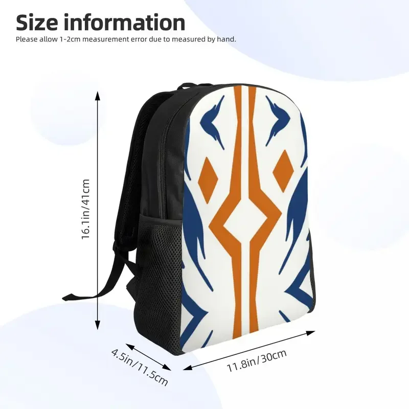 Personalizado Fulcro Ahsoka Tano Cosplay Mochila para Meninos e Meninas, Sci Fi, Tribal Wars, Escola, Sacos De Viagem De Faculdade, Bookbag Fits 15 "Laptop