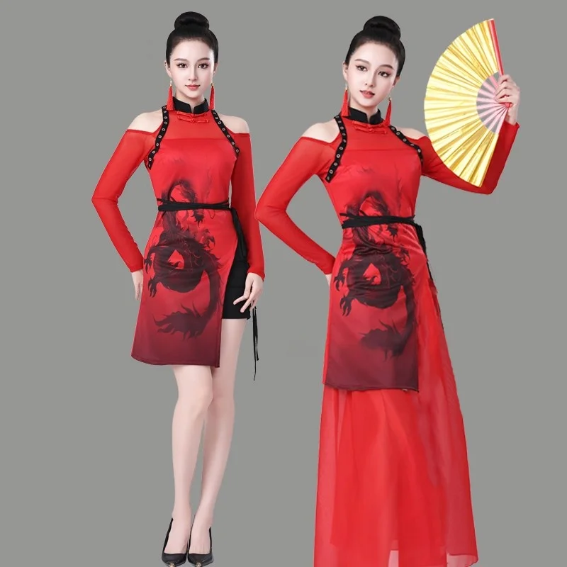 

Adult Women's Jazz Dance Outfit Stage Performance Costume Drumming Suit Ethnic Dancewear Polyester Material Spring Collection