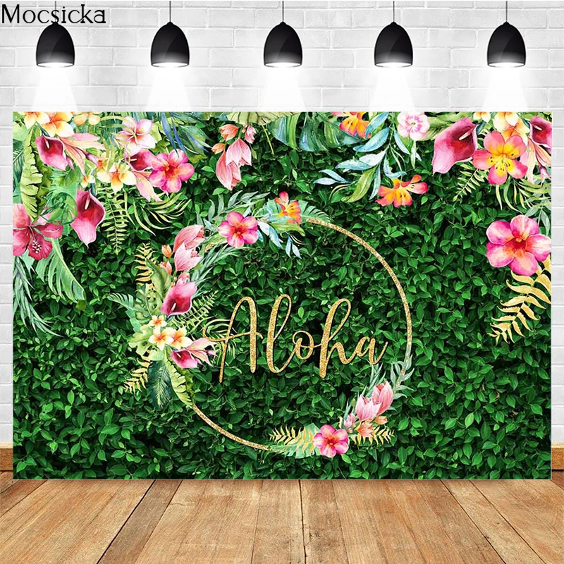 

Aloha Photography Background Green Grass Flowers Decoration Baby Shower Child Portrait Photo Wallpaper Studio Props