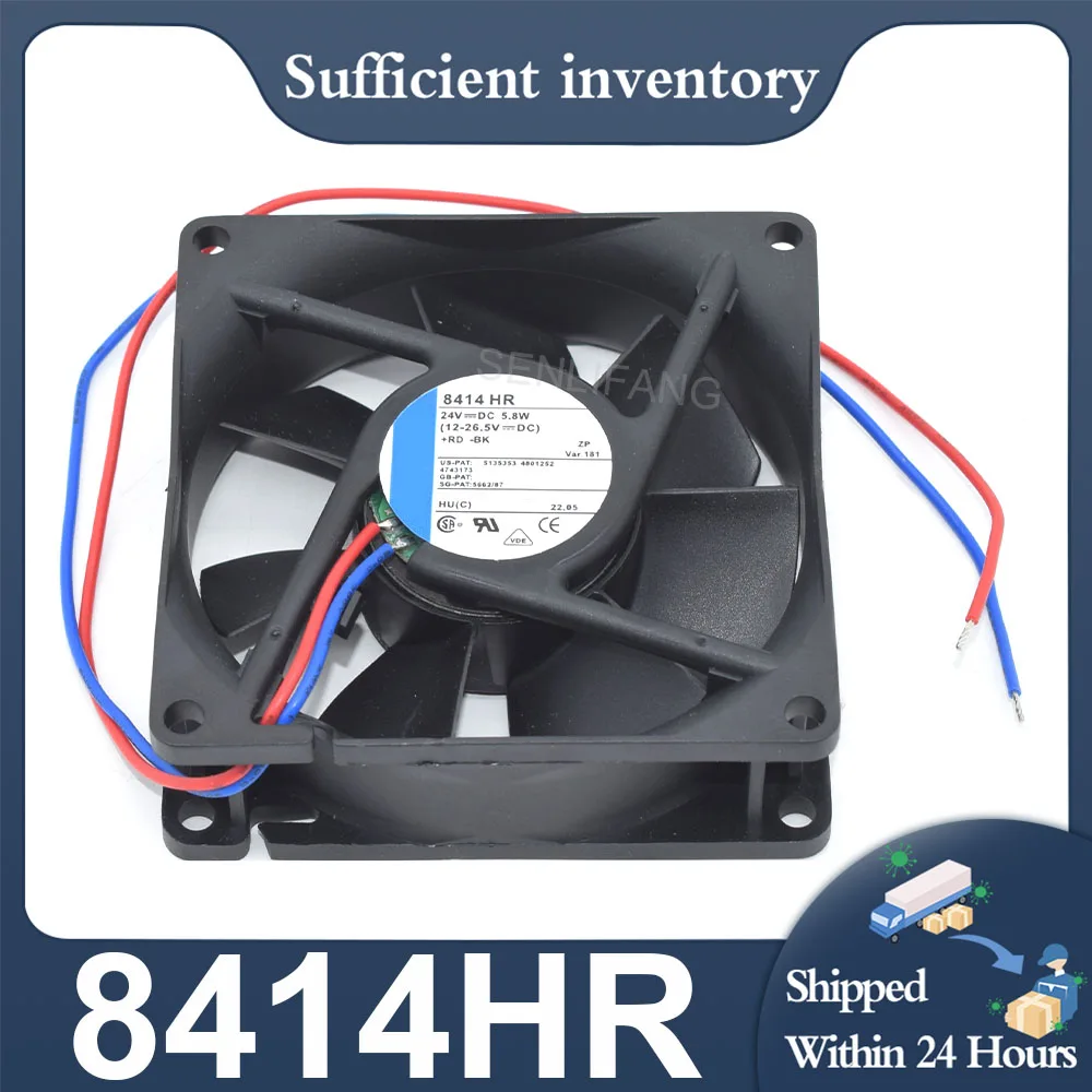 

24V Fan 8414HR New Square Cooling 80*80*25MM 12-26.5VDC 5.8W Cooler 2Pins