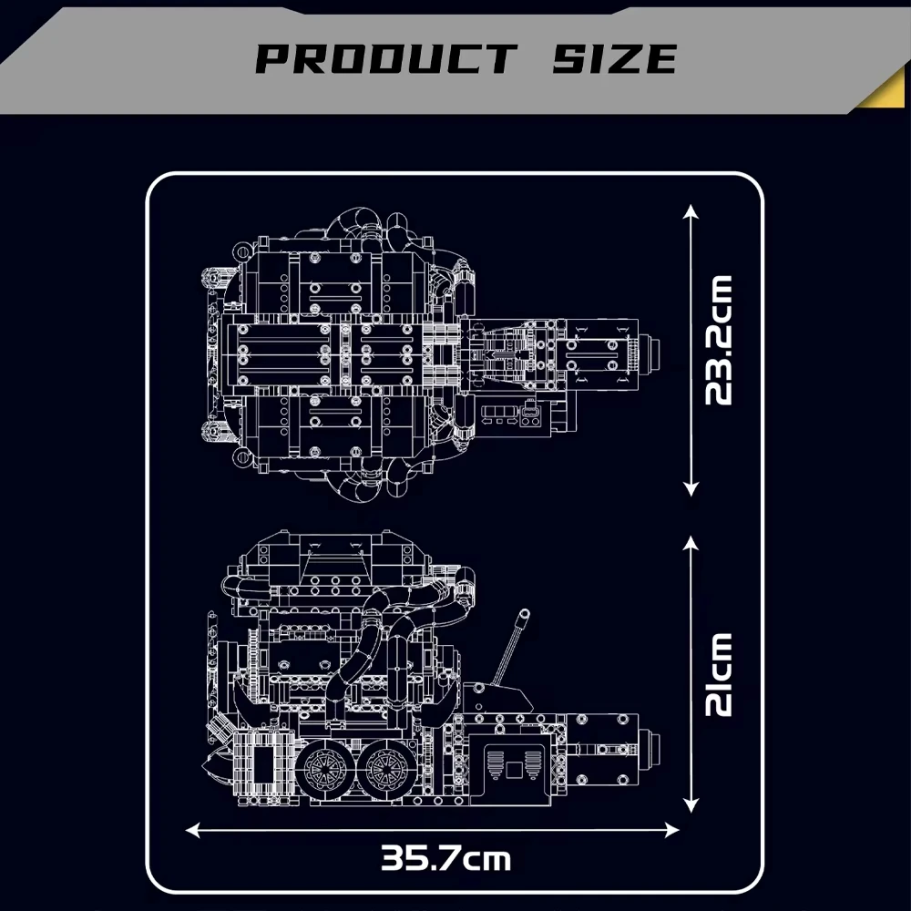 Mould King 10201BUG Supercar W16 moteur et boîte de vitesses modèle bloc de construction jouet cadeau d'anniversaire pour garçons et filles
