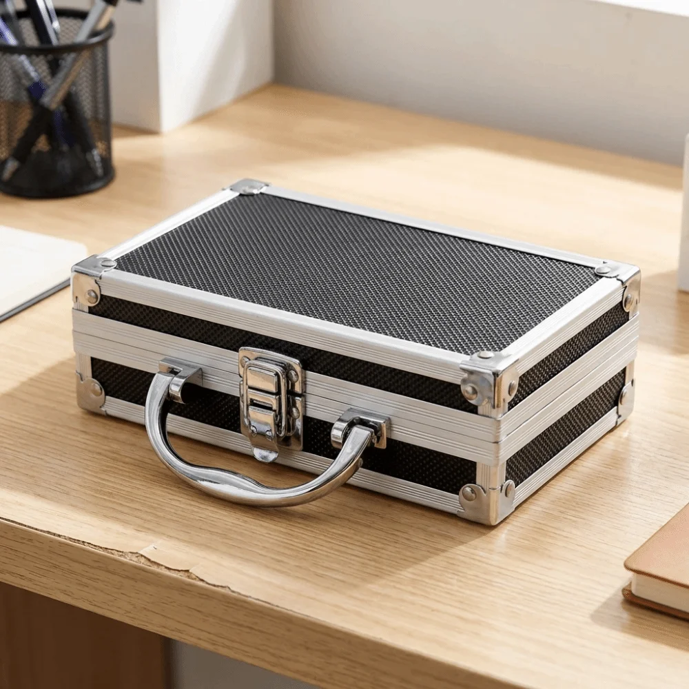 

Shockproof Aluminum Alloy Tool Box Impact Resistant Wear Resistant Cash Storage Box Large Capacity Drop-Resistant