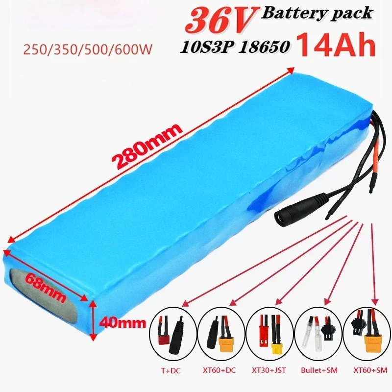 Electric scooter 36V Battery 10S3P 14Ah 18650  pack 500W 36v lithium electric bike battery Rechargeable li-ion battery