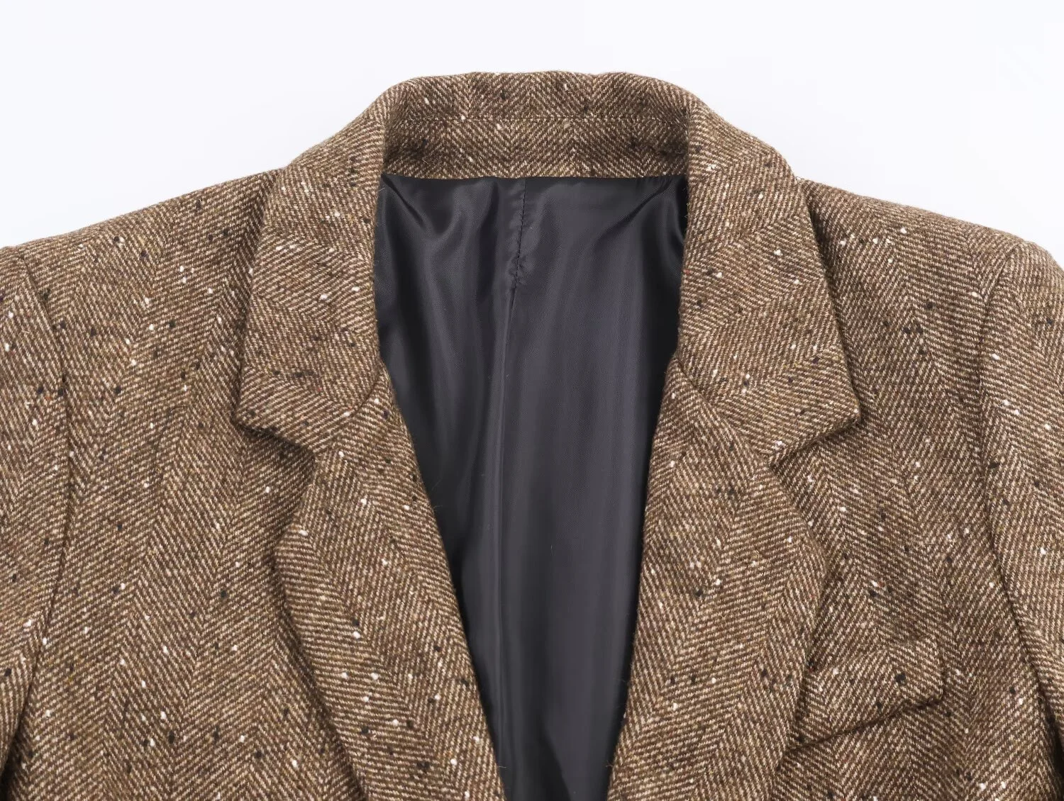 Veste de costume en sergé à chevrons pour femme, nouvelle mode décontractée, Simple, revers, manches longues, ample, pour les déplacements, hiver 2025