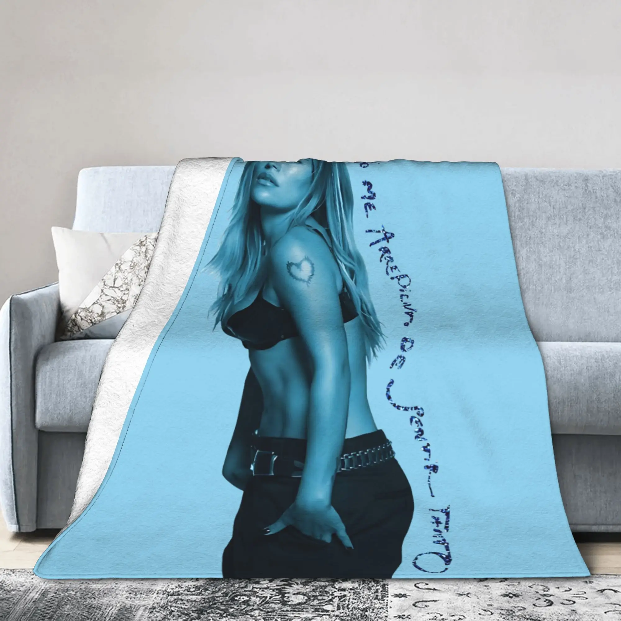 Karol G No Me Arrepiento de Sentir Tanto Knitted Blankets Coral Fleece Plush Throw Blanket for Airplane Travel Bedroom Quilt