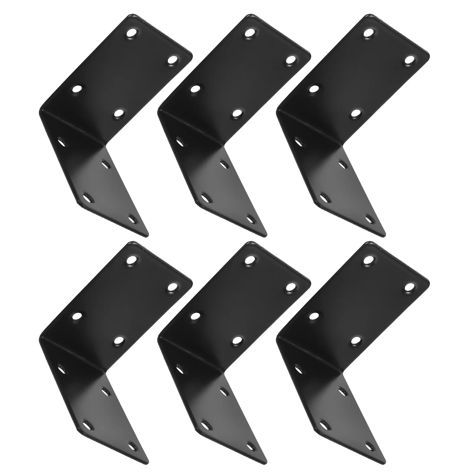 

6Pcs Black Heavy Duty L-Shaped Steel Corner Brackets 90 Degree Shelf Support Angle Braces for Raised Garden Bed Wood Furniture