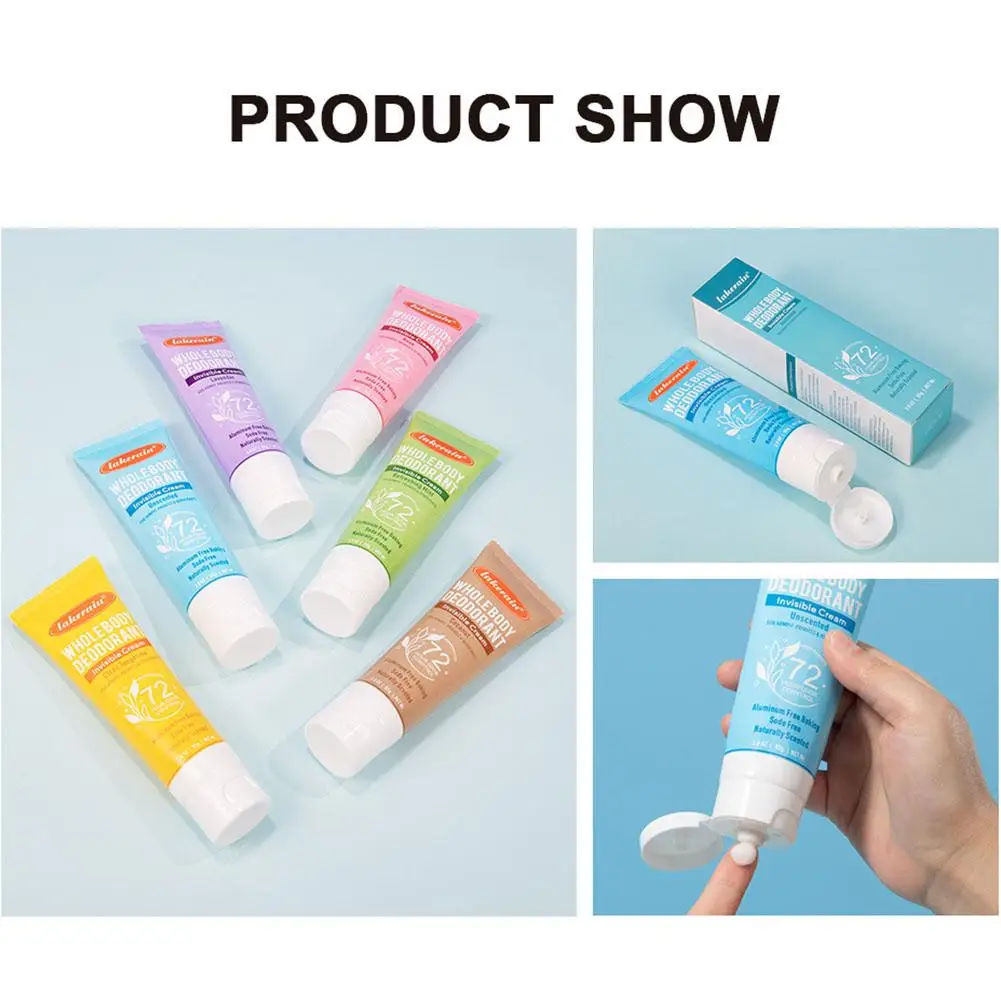 Desodorante de cuerpo entero de 85ML, tubo de crema Invisible, Control de olores de 72 horas, desodorante perfumado de frutas múltiples seguro para la piel, regalo saludable