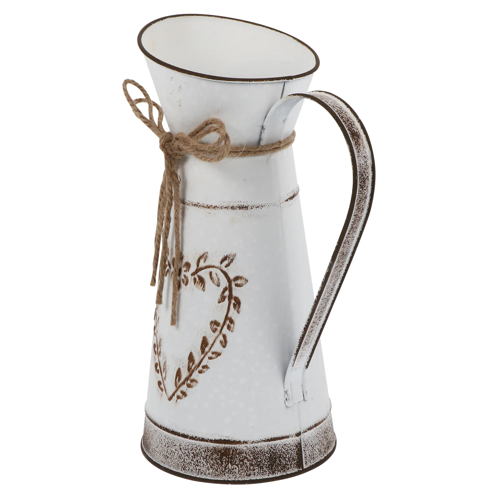 Jarrón de Metal para flores, jarra de granja, cubo rústico galvanizado, flores de decoración para lata de leche, maceta Vintage desgastada elegante