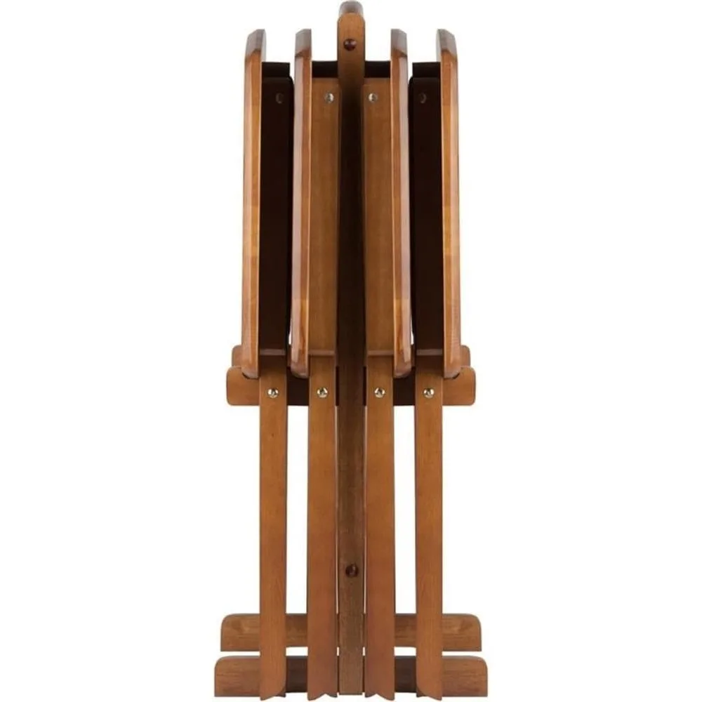 Transitional Style Oversized Solid Wood Snack Table Set with 24W x 12D Dimensions, Featuring Curved Sides and Rounded Corners, I