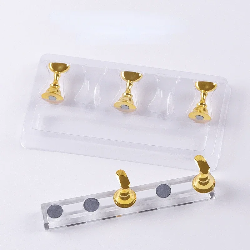 Support de pratique pour faux ongles, base en cristal, présentoir pour salon d'art, bricolage et pratique, outils d'art des ongles, ensemble de 5 pièces