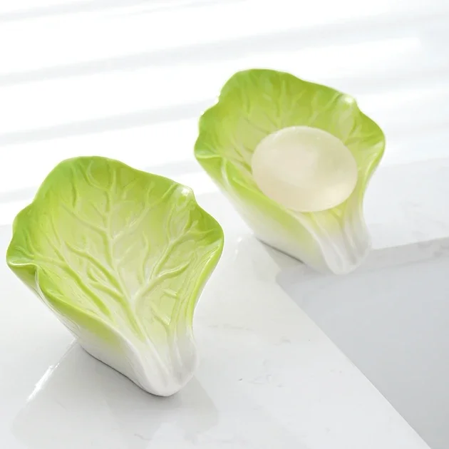 Creative Cabbage for Draining Household Non Perforated Bathroom Sink Shelf Soap Box