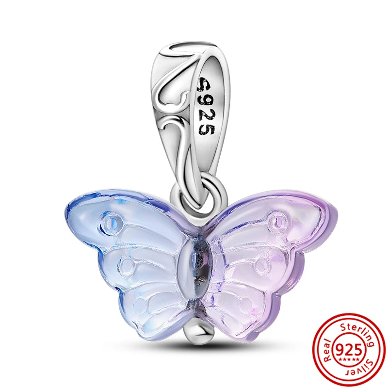 New Butterfly Series Dangle Charm 925 Sterling Silver Beads Fit Original Pandora Bracelet Fine Jewelry Accessories DIY Making