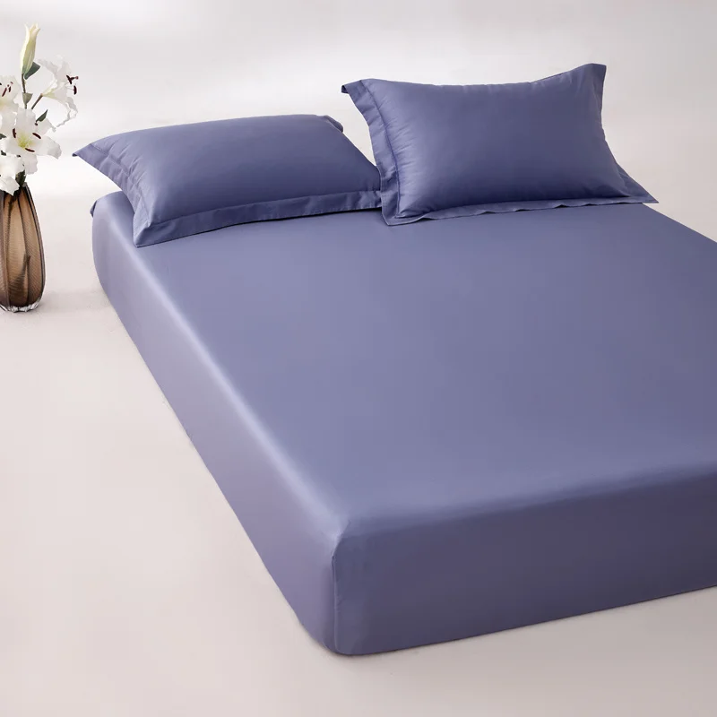 800TC Egyptian Cotton Fitted Sheet with Elastic Band Solid Color Bed Sheet Luxury Mattress Cover Fit Sheet 100/140/160/200x200cm