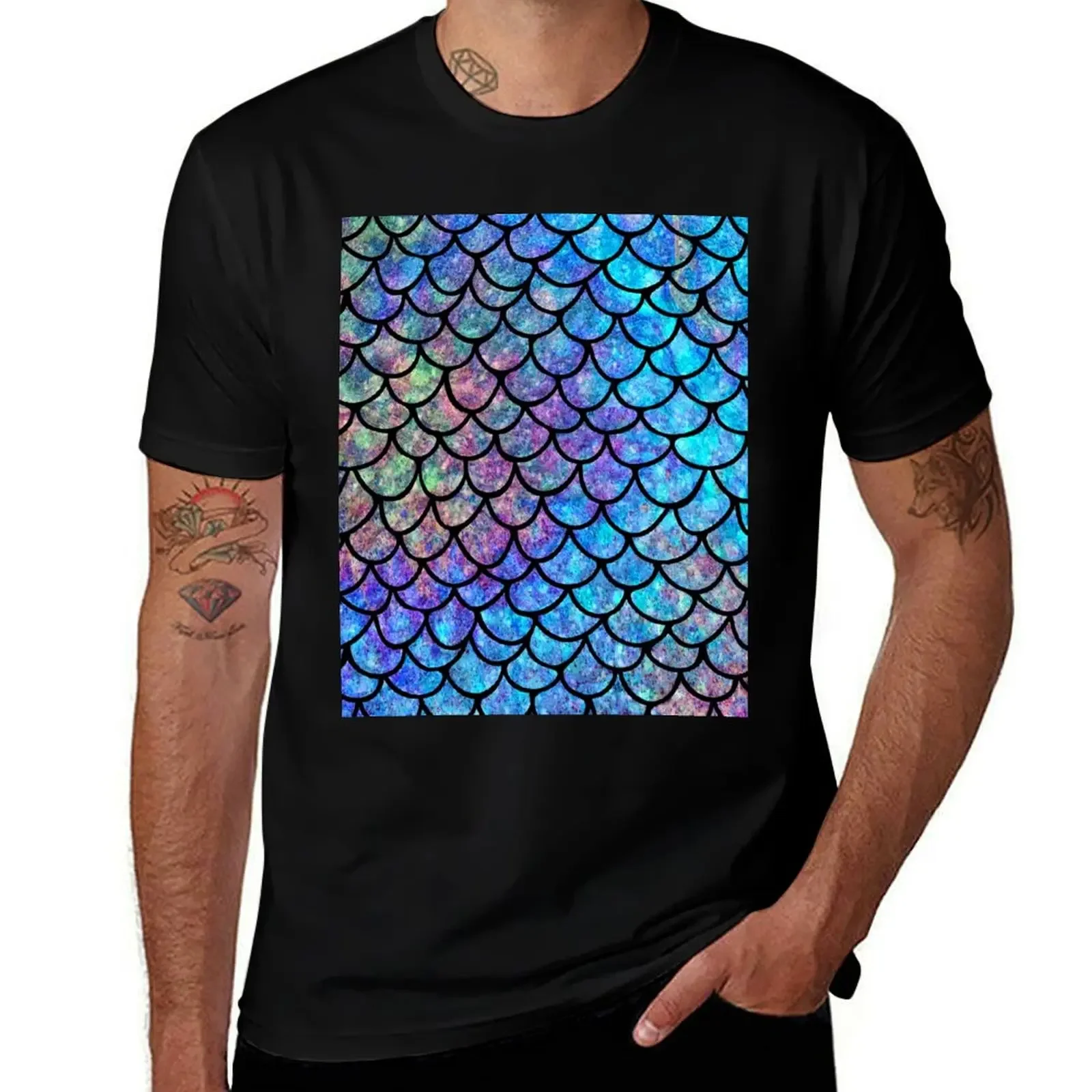 Colorful Mermaid scales T-Shirt T-shirts oversize anime t shirts oversized shirts graphic tee men