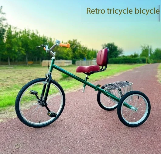 Retro new adult leisure outdoor folding tricycle light fitness cart walking shopping cart