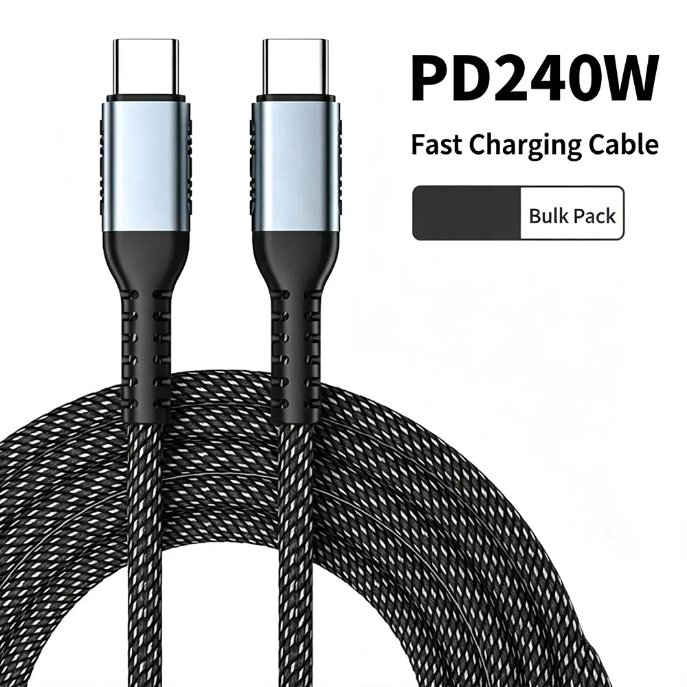 HANNUO PD 240W Type C to Type C Fast Charging Cable For iPhone 16 17 Xiaomi USB-C Data Cord For Laptop Tablet Macbook Air iPad