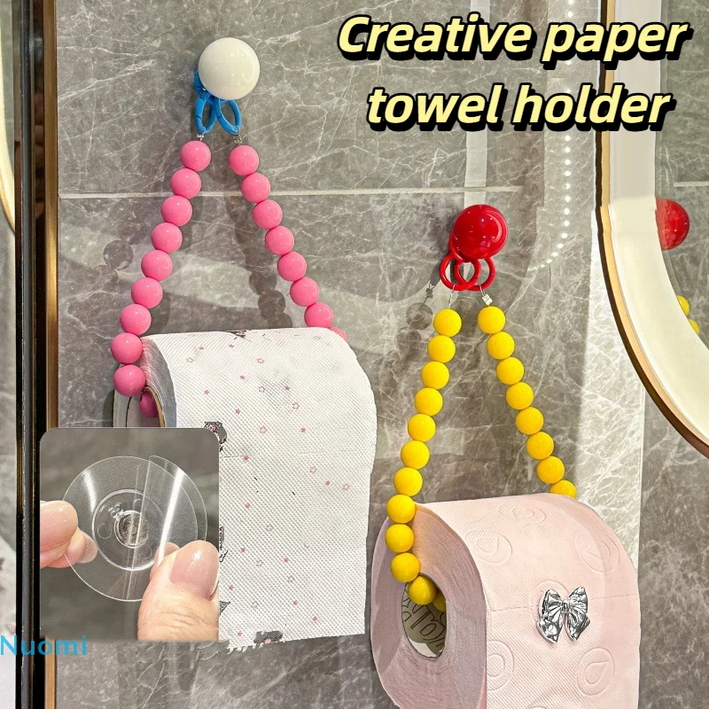 

Creative wall-mounted paper towel holder Nail Free Installation Plastic Toilet Paper Holder Storage rack for kitchen bathroom