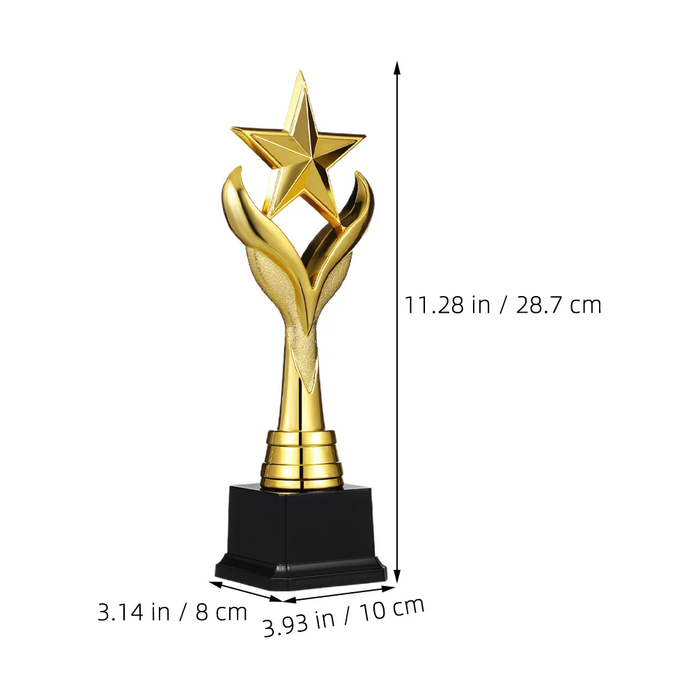 

2Pcs Trophy Winner Award with DIY Nameplate Large Base Special Shape Stable Surface Perfect for Competition Celebration Party