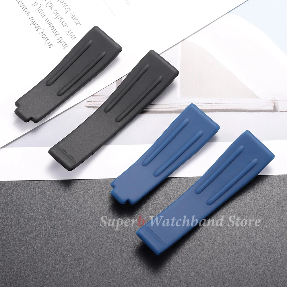 Ремешок для часов с пряжкой-бабочкой из нержавеющей стали для Rolex Black Water Ghost Green Submariner Daytona, мужской прочный резиновый ремешок для часов