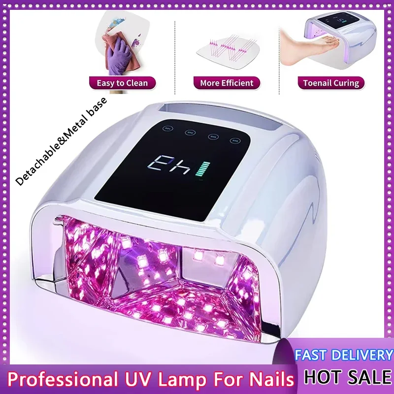 

Зеркальная светоотражающая лампа для ногтей мощностью 96 Вт с металлической подушечкой Беспроводная сушилка для маникюра Беспроводная УФ-свет для ногтей Перезаряжаемая УФ-светодиодная лампа для ногтей