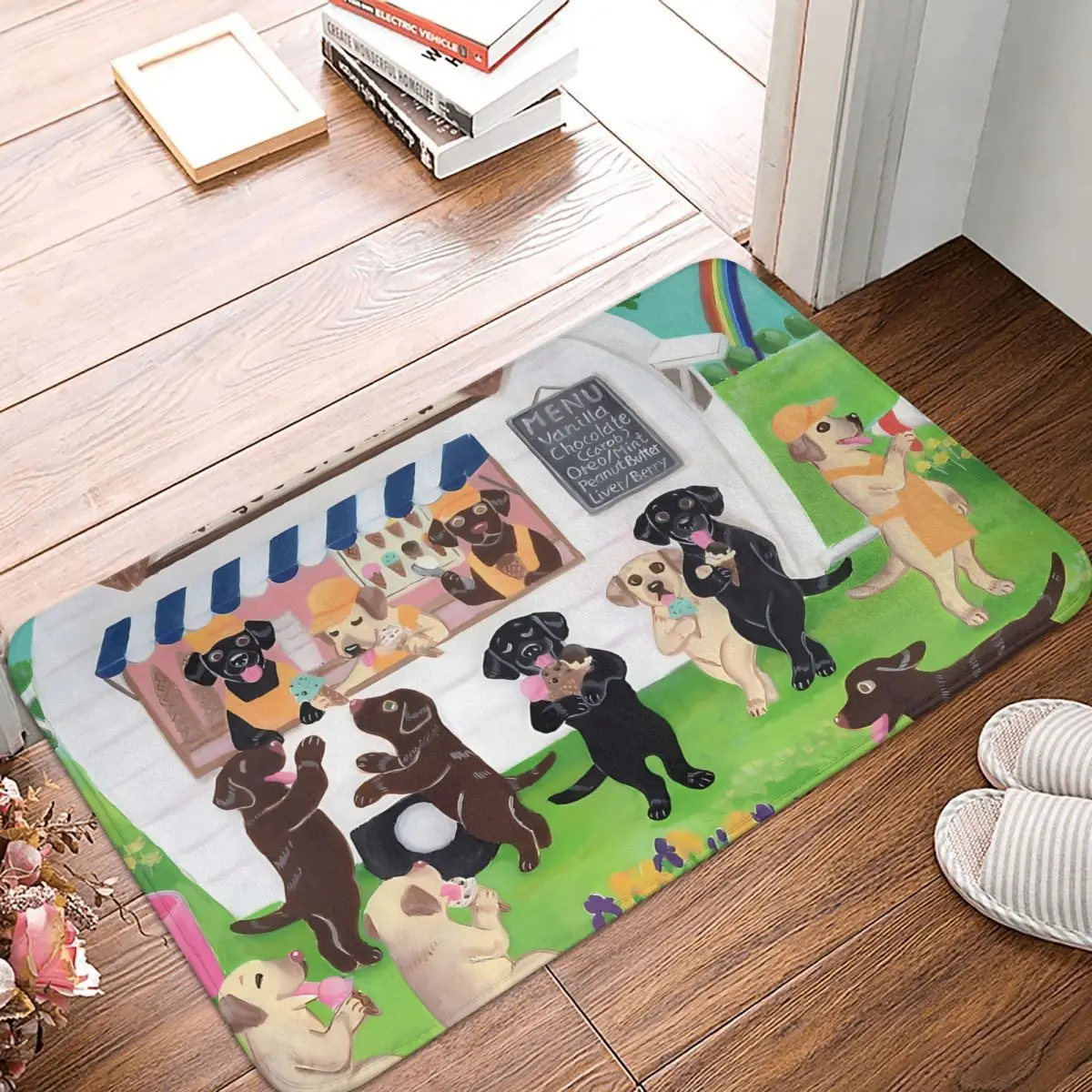 Ice Cream Non-slip Doormat Kitchen Mat Lab Licks Floor Carpet Welcome Rug Home Decorative