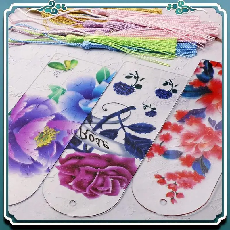 Easy To Use Transparent Acrylic Bookmark Bookmark DIY Unfinished Color Tassel Listing Pendant