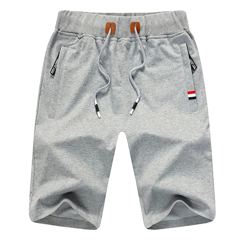 Sommer Herren Shorts Casual Sports Jogger Baumwolle Kordel zug Shorts mit Reiß verschluss taschen