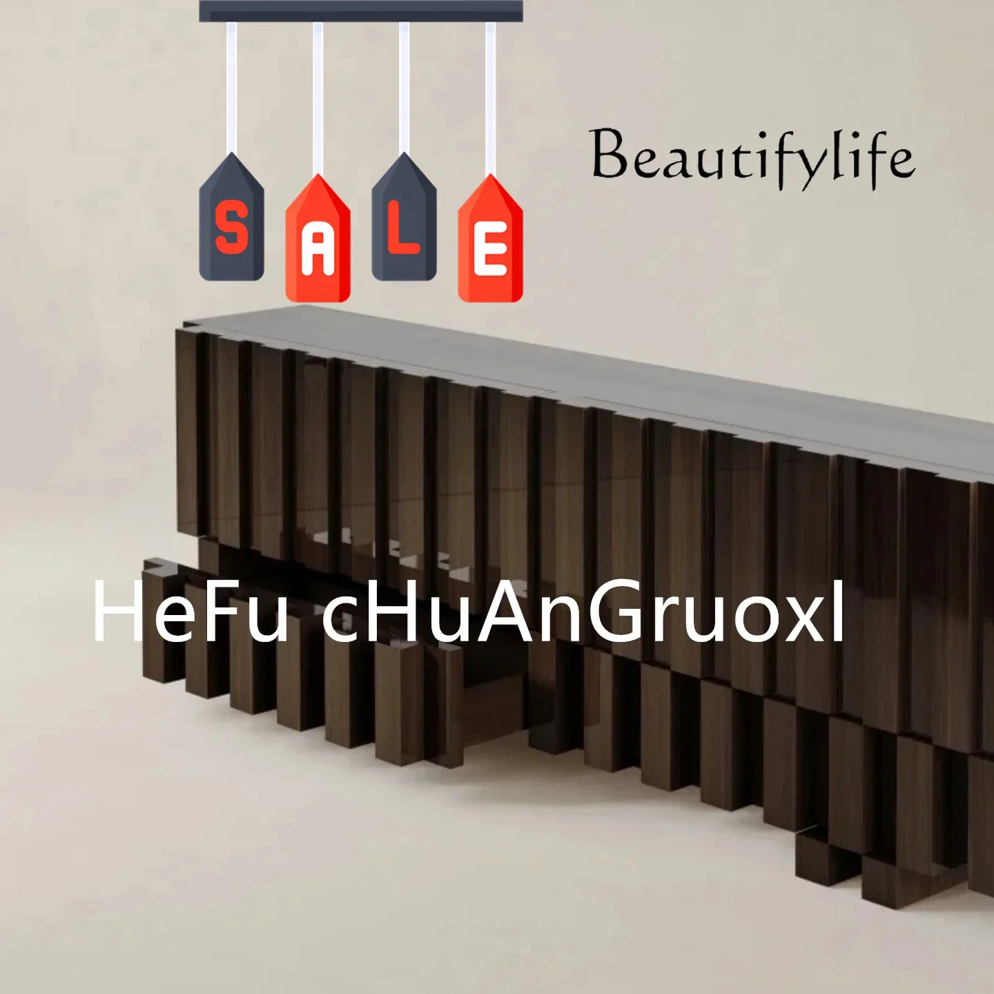 

zL VV Art antique storage solid wood dining side cabinet living room locker designer striped side cabinet