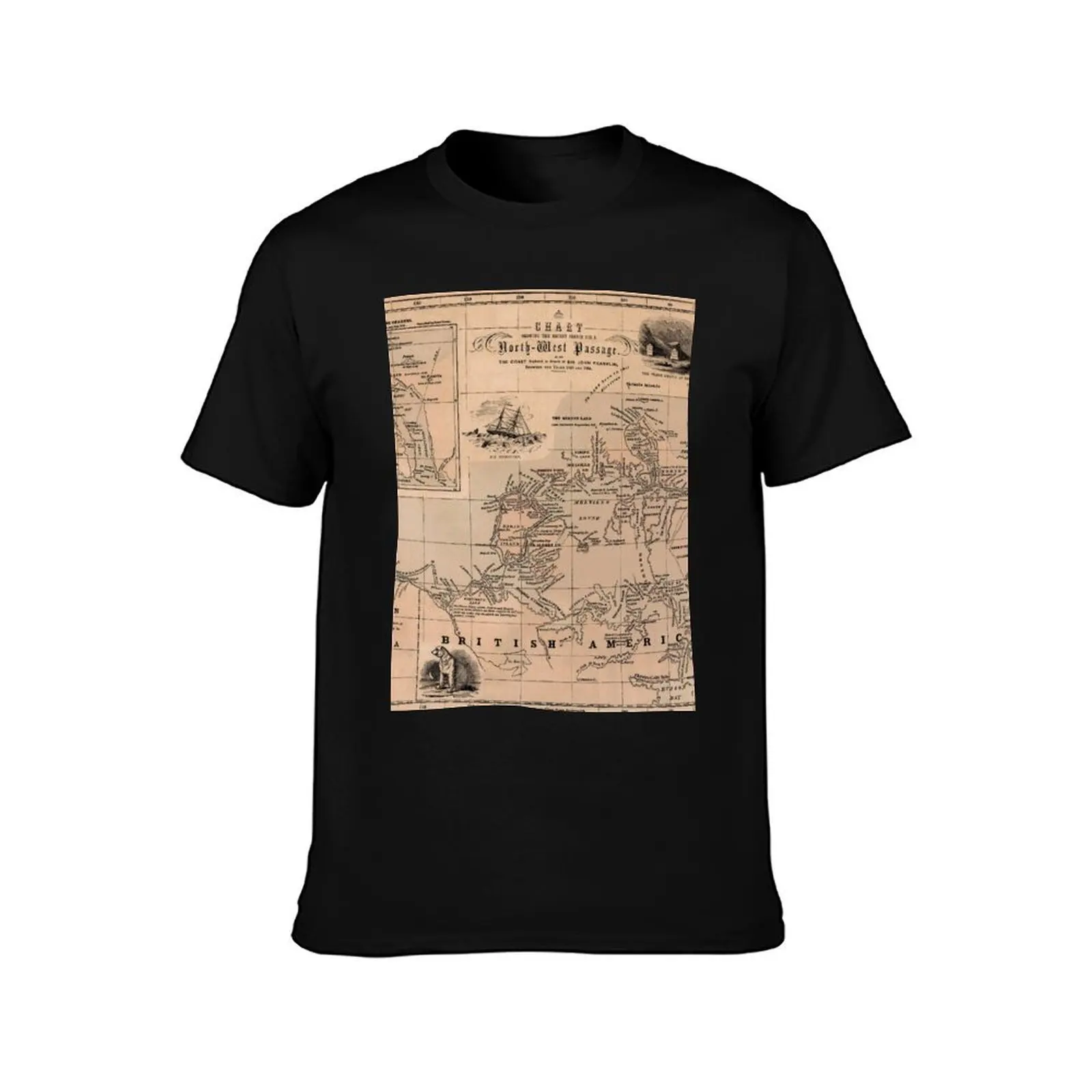 Map of the Northwest Passage 1856 T-Shirt oversized graphic tee graphic shirts summer 2025 Men's t shirts