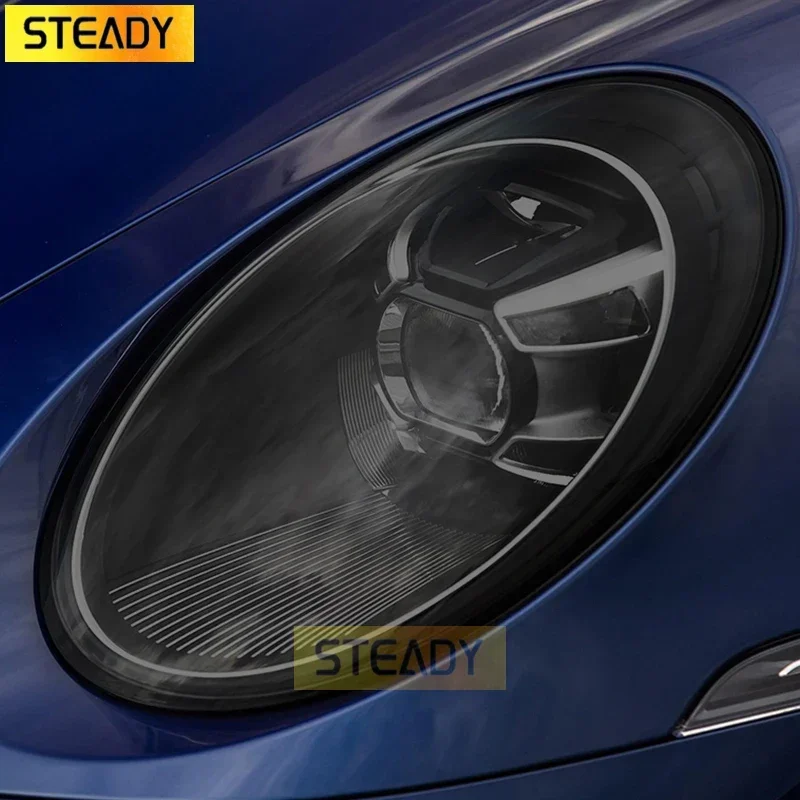 

2 Pcs Car Headlight Protective Film Headlamp Transparent Black TPU Sticker For Porsche 911 992 Carrera 2019 2020 Accessories