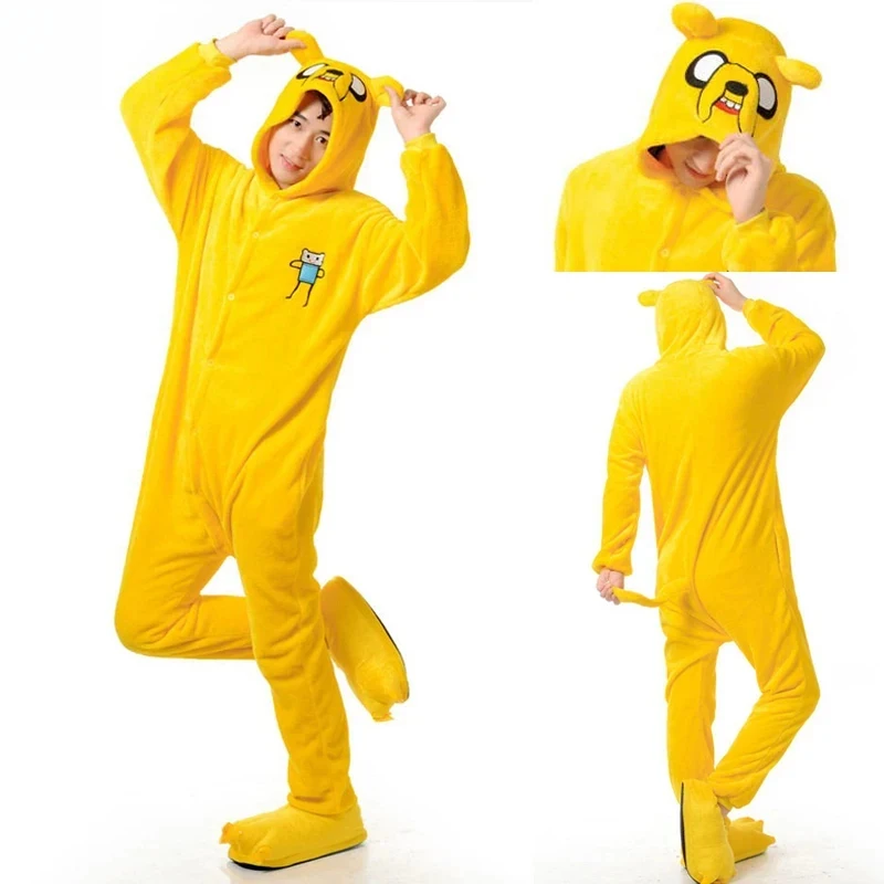 

★Halloween Cosplay Costume Anime Link Adult Finn And Jake Onesies Adventure Yellow Dog Pajamas Animal Par 2026 New ♥Look Me ←_←