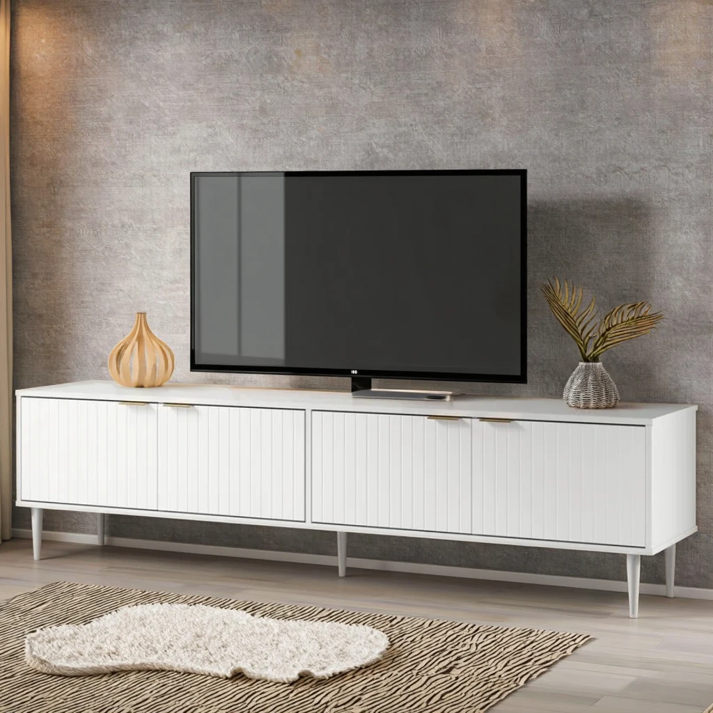 

Потрясающая тумба под телевизор, изготовленная с тщательной проработкой деталей и использующая качественные материалы.