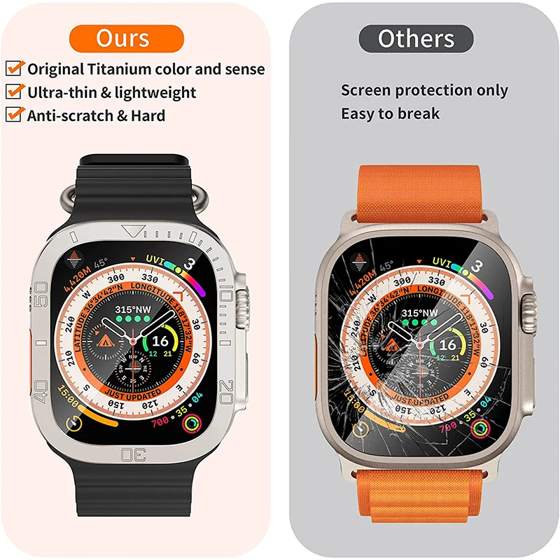 Tempered Glass for Apple Watch Ultra 2 49mm Screen Protector Anti-Scratch Metal Frame for IWatch Series Ultra 49 mm Accessories image 5
