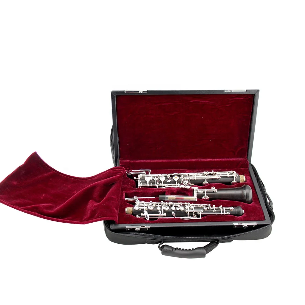 Ebony Body Semi Automatic Octaves Oboe Silver Plated Keys Professional Woodwind Instrument for Student Exam Performance