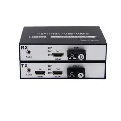 1Pair 1080P HDMI Extender over Fiber Optic 20KM with Loop-out and Audio SC Fiber Optic Converter 1080p Fiber Optic Extender