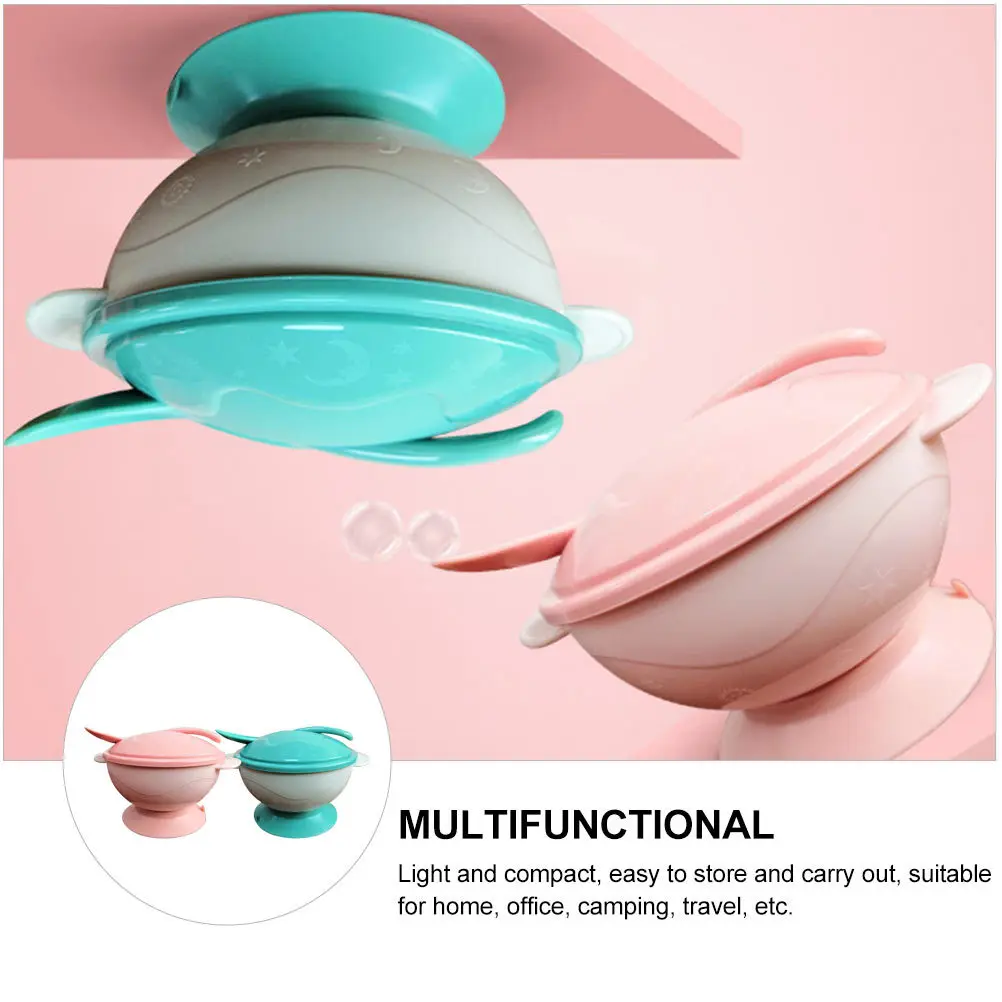 

2 set Complementary Food Bowl Set Suction Cup Baby Bowl Non-Slip Portable For Home Travel Camping Feeding Tableware Children