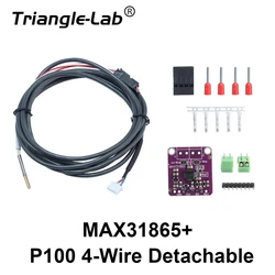 Trianglelab PT100 4-wire Detachable High Precision Thermistor MAX31865 V2 for 4 wire high temperature V6 rapido hotend