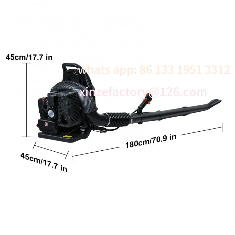 

Customizable Leaf Blower 2-Stroke Snow Blower Gas Powered Backpack Blower for Lawn Care Yard Dust Debris (Black)