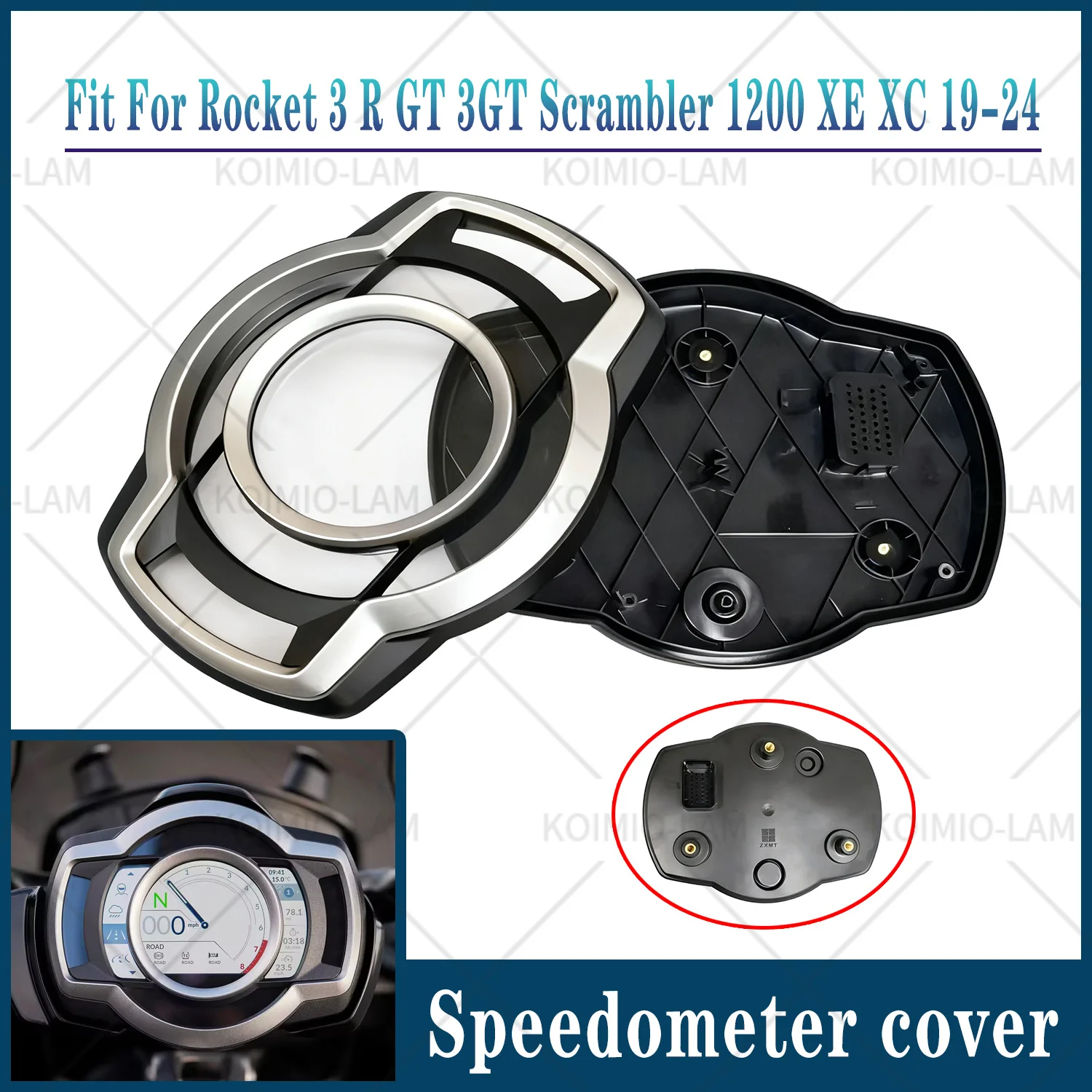 

Fit for 2019 - 2024 Rocket 3 R GT 3GT Scrambler 1200 XE XC Speedometer Gauge Case Tachometer Instrument Cover