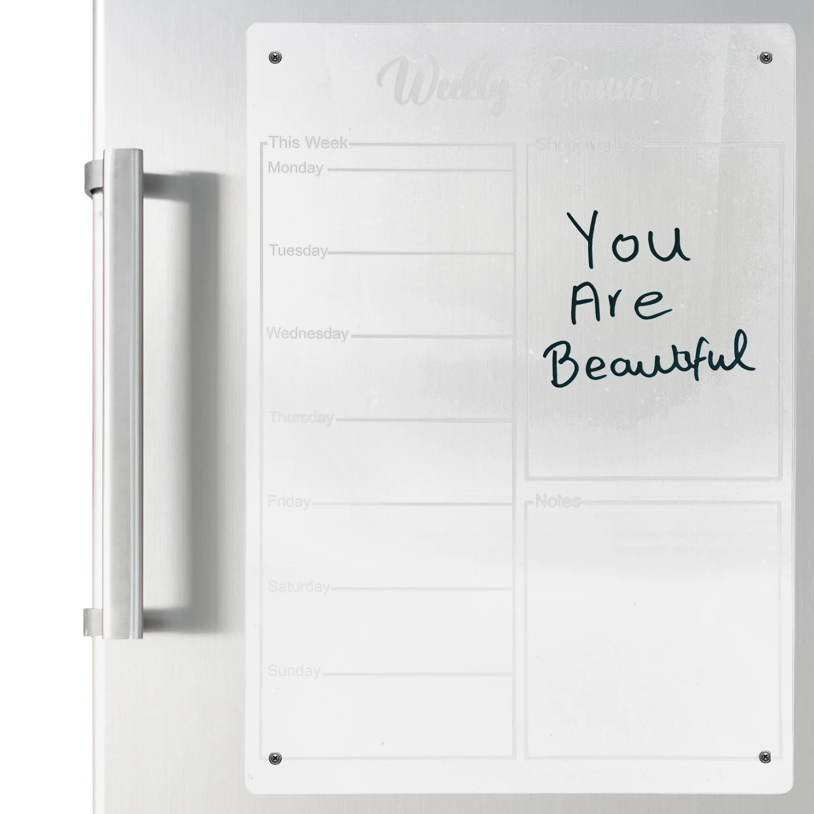 

Acrylic Message Board Dry Erase for Fridge Family Weekly Planner Calendar Boards Schedules