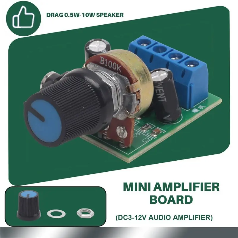 Y44A 3X LM386 Super Mini Amplifier Board, 3V-12V 0.5W-10W Low Noise Power Consumption, for Speaker Audio System DIY