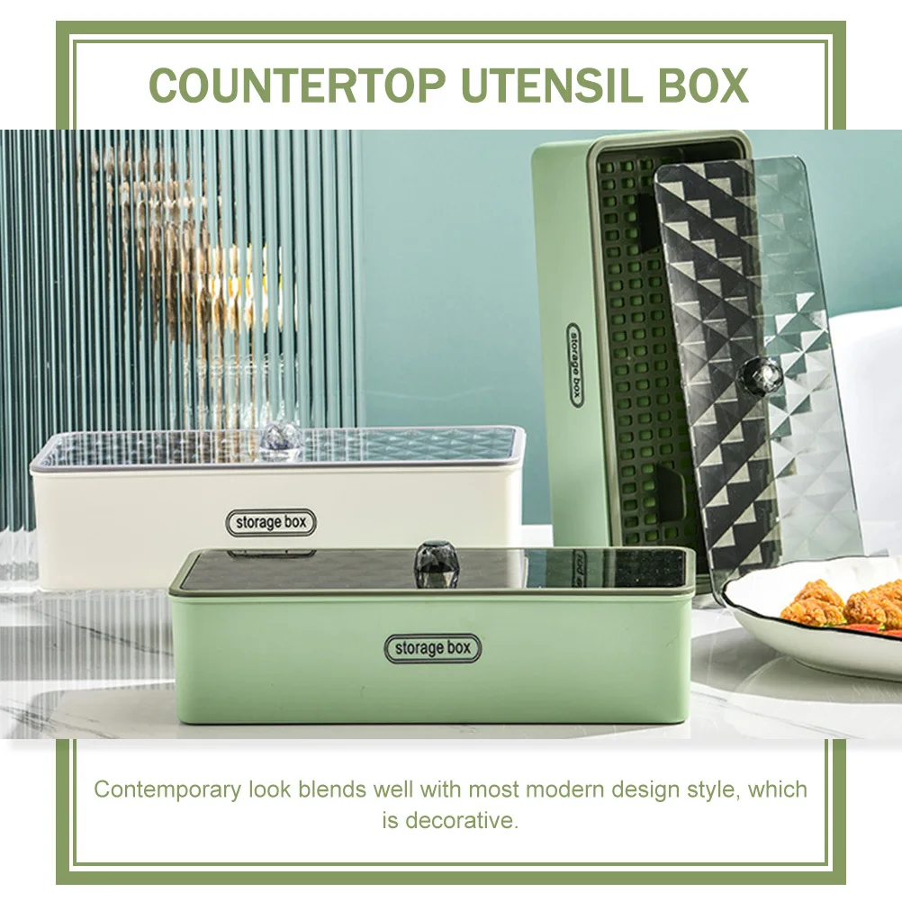 

Kitchen Tableware Storage Organizer Cutlery Box Elegant Utensil Holder Countertop Multi-Function Drain Design Home