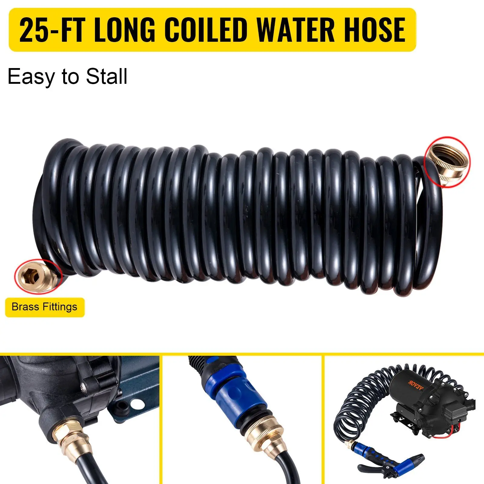 RV Water Pump 5.3 GPM Self-Priming 12V Pump Automatic 70 PSI Diaphragm Pump Washdown Pumps for Boats Caravan RV Marine Yacht