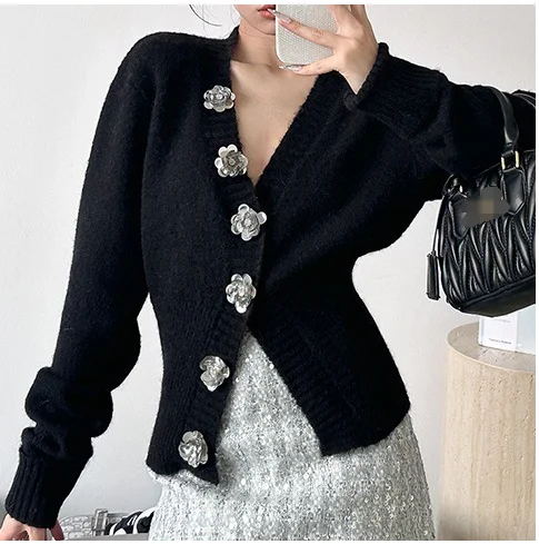 

2025 Autumn New Women's Clothing Style Simple and Loose Artificial Fur Effect Round Neck Long Sleeve Knitted Coat