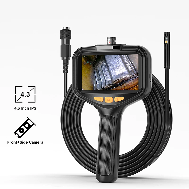 4.3'' Industrial Endoscope Camera 1080P HD 50m Rigid Cable Hand-held Waterproof Borescope Camera Split Design Check Car Sewer